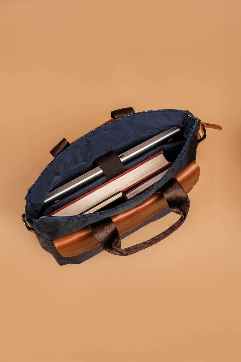 Regent Canvas Portfolio — Premium Leather Work Bag